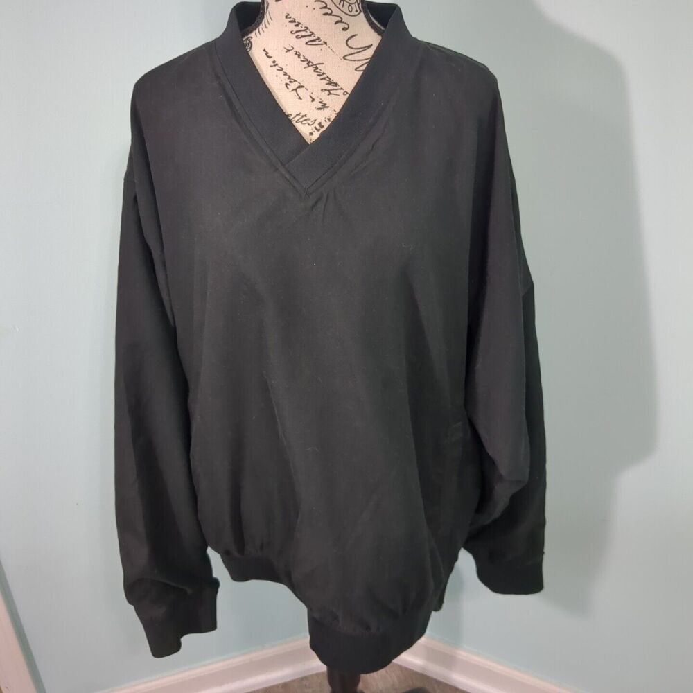Très Bien Men black Short Sleeve Golf Windbreaker zip side XL extra large